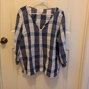 Liz Claiborne Plaid Top